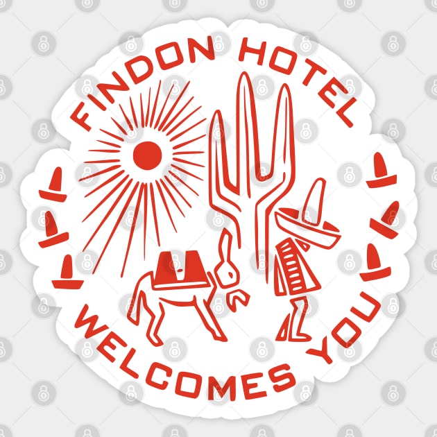 Vintage Travel Matchbook Findon Hotel Welcomes You Vintage Matchbook TexMex Arizona New Mexico Retro Southwest Burro Cactus Sombrero Sticker by Yesteeyear